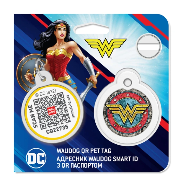 Адресник для тварин WAUDOG Smart ID з QR паспортом "Диво-жінка 2" коло 30 мм (230-1013) - picture 5