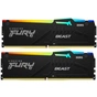 Модуль пам'яті для комп'ютера DDR5 16GB (2x8GB) 4800 MHz FURY Beast RGB Kingston Fury (ex.HyperX) (KF548C38BBAK2-16) - зменшене зображення 1