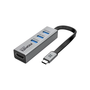 Концентратор Promate USB-C 4-in-1 порти Promate mediahub-c3.grey (mediahub-c3.grey) зображення 1