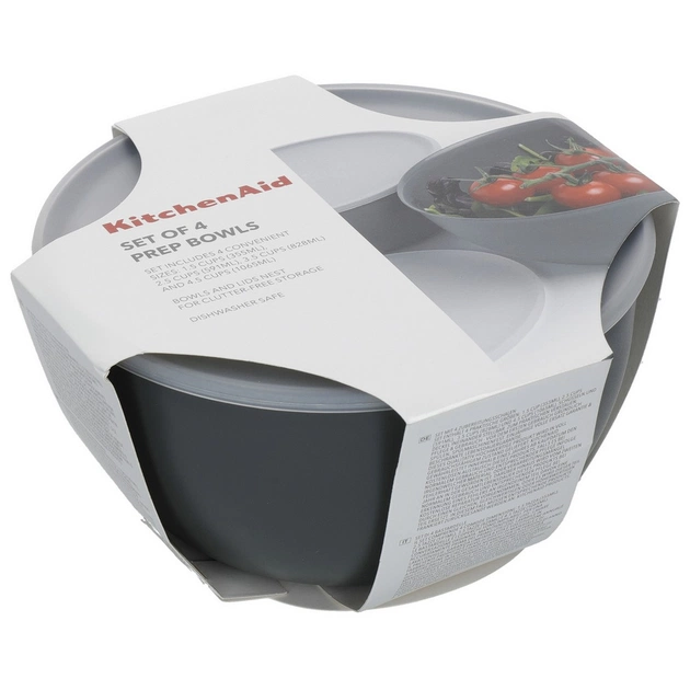 Миска KitchenAid Coreline, набір 4 шт, з кришкою, сірий (KQG176OSCGG) - picture 3
