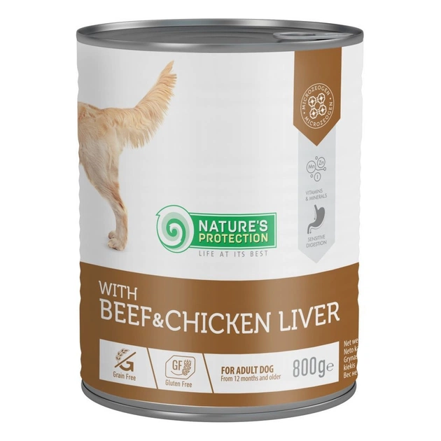 Консервы для собак Nature's Protection Beef and Chicken Liver 800 г (KIK45606) - изображение 1