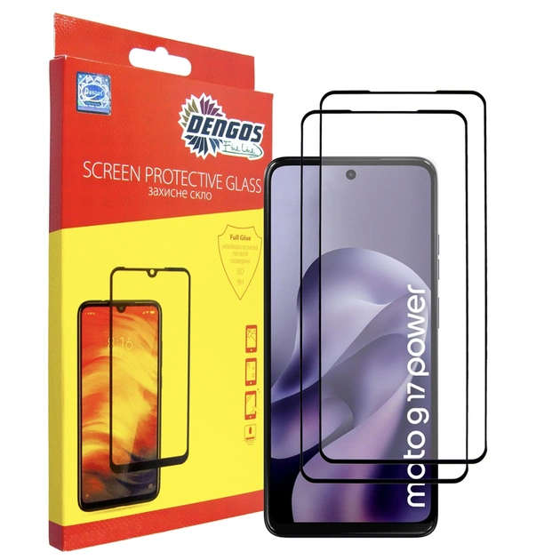Скло захисне Dengos Motorola G17 / G17 Power Black 2 pcs (DG-TG2P-101) - зображення 1