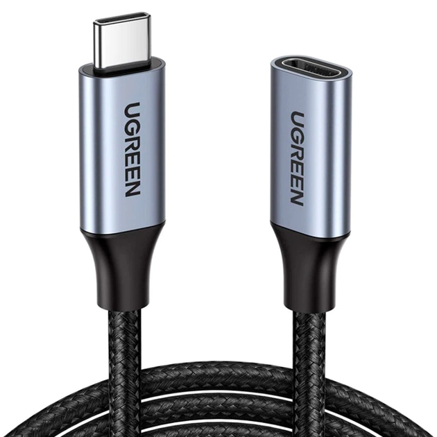 Дата кабель Ugreen USB-C M/F 1.0m 5A 10Gbps USB 3.1 black (30205) - зображення 1