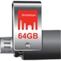USB флеш накопичувач Strontium Flash 64GB Nitro Plus Silver OTG USB 3.0 (SR64GSLOTG1Z) - зменшене зображення 1