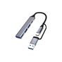 Концентратор Dynamode USB Type-C + USB-A to 1хUSB-C 3.0 1хUSB-A 3.0 2xUSB-A 2.0 dark grey (DM-UH-314AC) - зменшене зображення 1