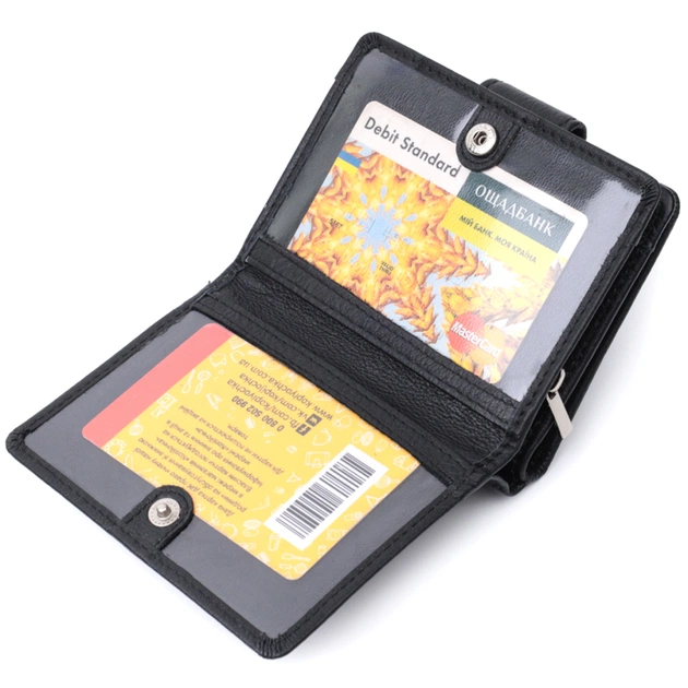 Кошелек ST Leather С монетницей и блоком для пропусков из натуральной кожи Черный (22713) - изображение 9