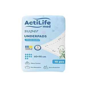 Пелюшки для малюків ActiLife Med Super 60 х 90, 10 шт (4820174981433) зображення 1
