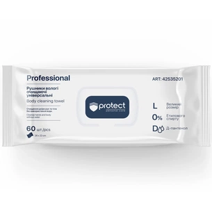 Влажные полотенца Protect Professional Очищающие универсальные 60 шт. (4823071669145) изображение 1