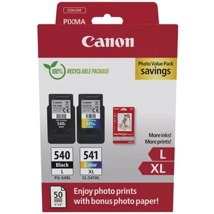 Картридж Canon PG-540 Multipack PG-540L/CL541XL BK, Color +Glossy Photo Paper (5224B012) зображення 1