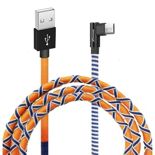 Дата кабель USB 2.0 AM to Micro 5P 1.0m Orange/Blue Grand-X (FM-08OB) зображення 1