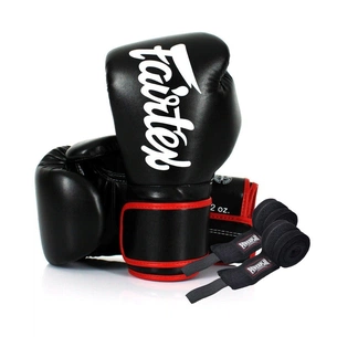 Боксерські рукавички Fairtex BGV14 Black 14 унцій (бинти в комплекті) (BGV14_14oz_Black) зображення 1