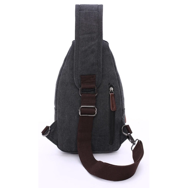 Сумка Vintage Через плече текстильна Чорна (20077) - зображення 3