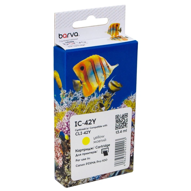 Картридж Barva Canon CLI-42Y (6387B001) 900sh, yellow (IC-42Y) - изображение 1