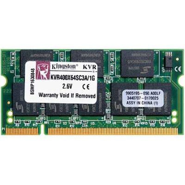 Модуль пам'яті для ноутбука SoDIMM DDR 1GB 400 MHz Kingston (KVR400X64SC3A/1G) - зображення 1