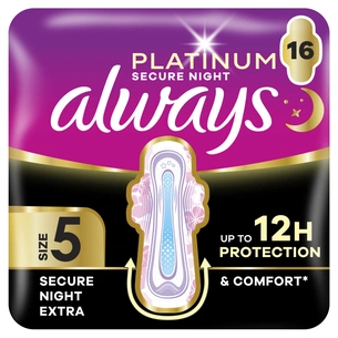 Гігієнічні прокладки Always Platinum Secure Night Extra Розмір 5 16 шт. (8700216452885) зображення 1