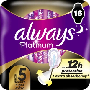 Гігієнічні прокладки Always Platinum Secure Night Extra Розмір 5 16 шт. (8700216452885) изображение 1