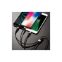 Дата кабель USB 2.0 AM to Lightning + USB-C + Micro 5P 1.0m 2A nylon X26 black+gold HOCO (6957531080275) - зменшене зображення 3