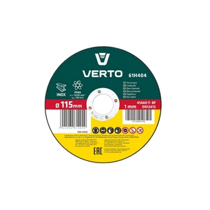 Круг відрізний Verto по металу 115х1.0х22.2 мм, прямий (61H404) зображення 1