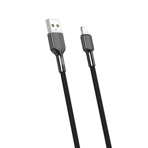 Дата кабель USB 2.0 AM to Lightning 1.0m 2.4A black XO (NB182-L-1-BK) зображення 1