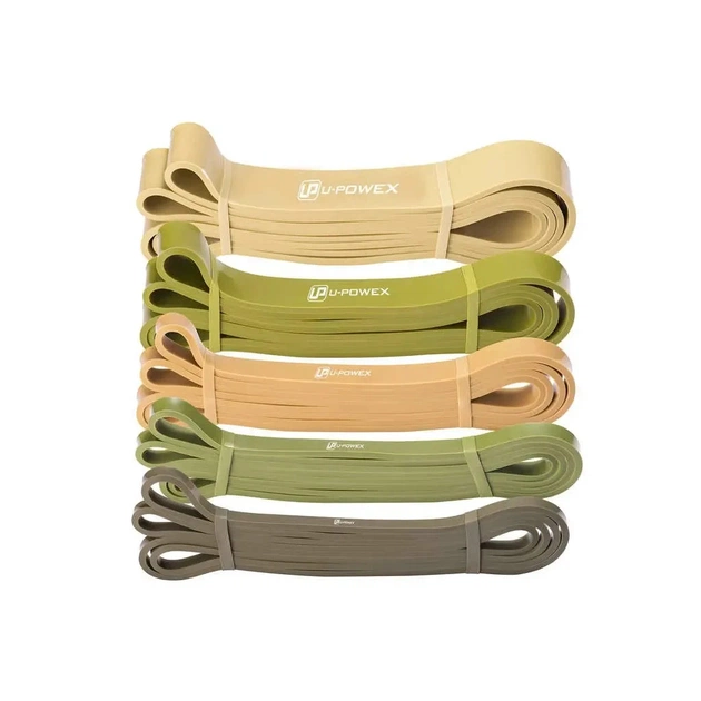 Еспандер U-Powex Pull up band набір 5шт 2.3-18.1kg Olive (UP_1060_5in_Olive) - зображення 5