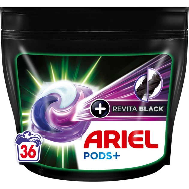 Капсули для прання Ariel Pods Все-в-1 + Revitablack 36 шт. (8001090804204) - зображення 1
