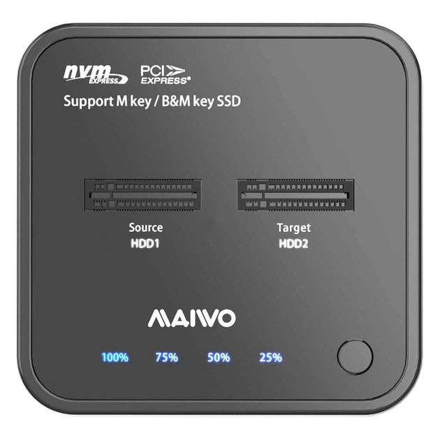 Док-станція для накопичувачів Maiwo 2*NVMe M.2 SSD Key M/B+M USB 3.1 Gen2 Type-C (K3016P) - picture 2