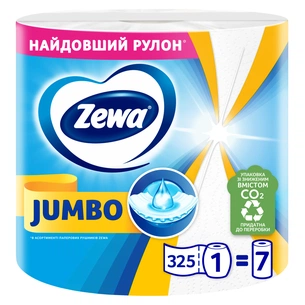 Паперові рушники Zewa Jumbo 1 рулон 325 відривів (7322541191706) зображення 1