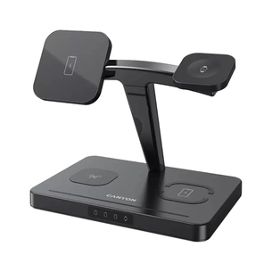 Зарядний пристрій Canyon wireless charger WS-404 15W 4in1 Black (CNS-WCS404) зображення 1