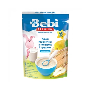 Дитяча каша Bebi Premium молочна пшенична з печивом та грушею +6 міс. 200 г (8606019654283) зображення 1