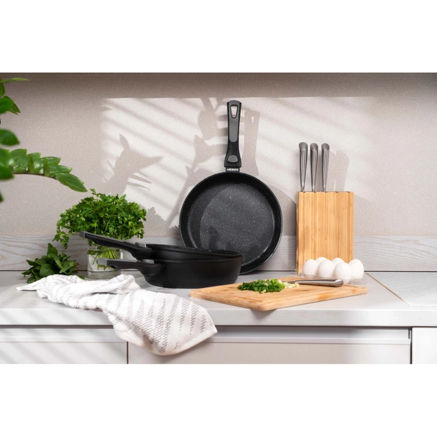 Сковорода Ardesto Gemini Bari, 24см, алюміній, чорний (AR1224B) - picture 7