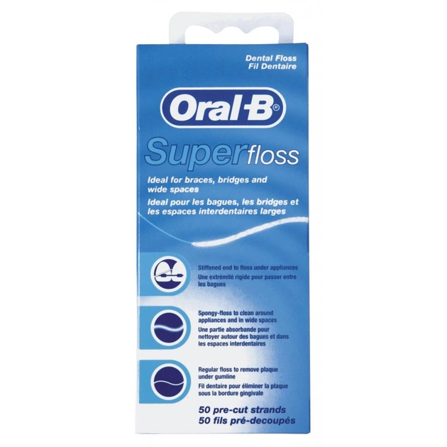 Зубна нитка Oral-B Super Floss 50 м (5010622008204) - изображение 1