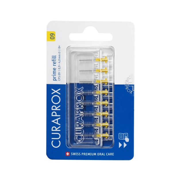 Щетки для межзубных промежутков Curaprox Prime Refill CPS 09 D 0.9 – 4 мм Без держателя 8 шт. (7612412426540) - изображение 1