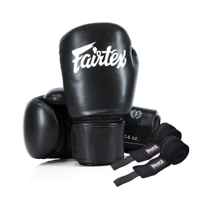 Боксерські рукавички Fairtex BGV27 Black 16 унцій (бинти в комплекті) (BGV27_16oz_Black) зображення 1