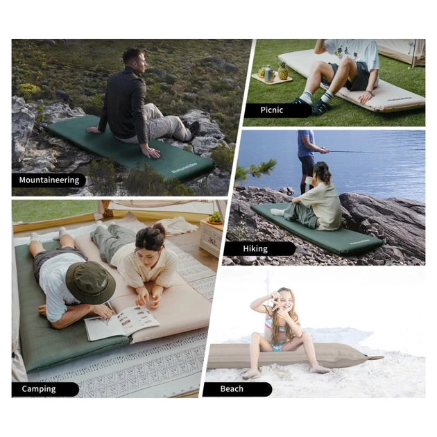 Матрац надувний Naturehike CNK2450WS020, 200х63х10 см, темно-зелений (6927595712740) - зображення 8