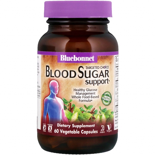 Вітамінно-мінеральний комплекс Bluebonnet Nutrition Контроль Сахара в Крові, Targeted Choice, 60 вегетаріанських (BLB2016) - зображення 1