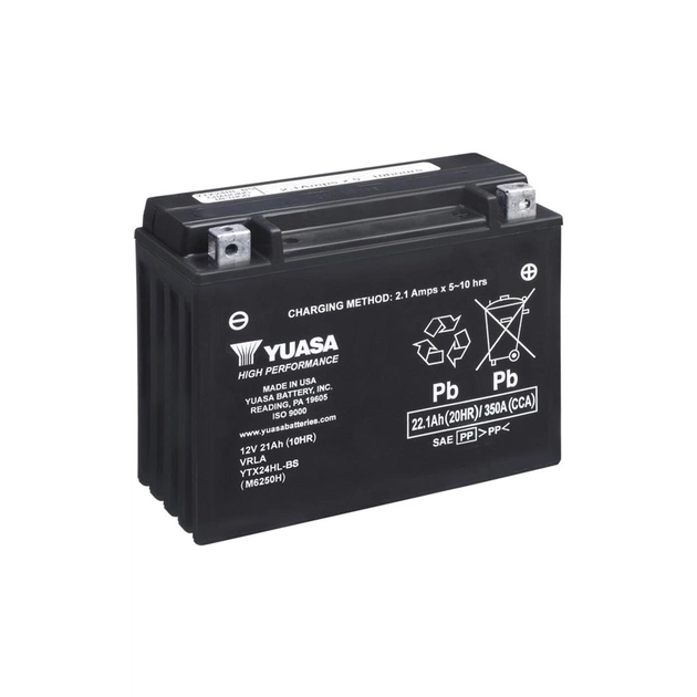 Аккумулятор автомобильный Yuasa 12V 22,1Ah High Performance MF VRLA Battery (YTX24HL-BS) - изображение 1