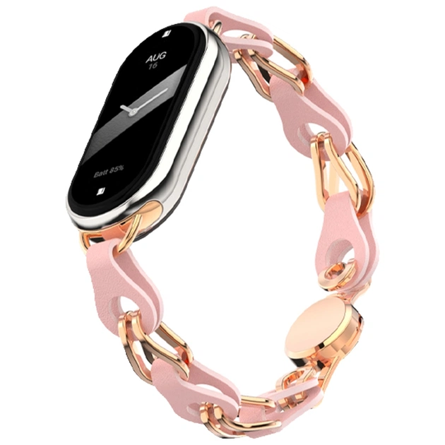 Ремінець до фітнес браслета Armorstandart Chain Wristband для Xiaomi Smart Band 10/9/8 Pink (ARM86888) - зображення 1
