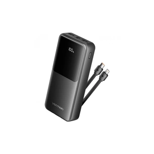 Батарея универсальная Vention 20000mAh 22.5W 3A PD, Built-in USB-C+Lightning Cables, Black (FHPB0) изображение 1