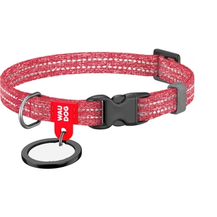 Нашийник для тварин WAUDOG Re-cotton з QR паспортом для котів та дрібних порід собак XS червоний (16403) зображення 1