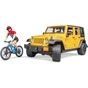 Спецтехніка Bruder Джип Jeep Rubicon з фігуркою велосипедиста на спортивному мо (02543) - зменшене зображення 1