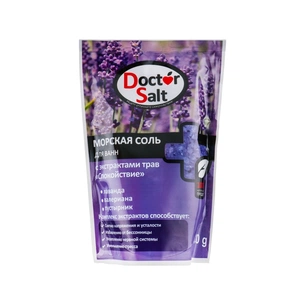 Сіль для ванн Doctor Salt з екстрактами трав Спокій 530 г (4820091145345) зображення 1
