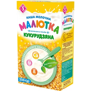 Дитяча каша Малютка Кукурудзяна для дитячого та дієтичного харчування 250 г (4820199501319) зображення 1