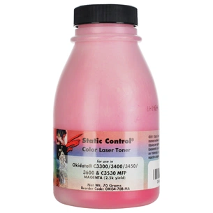 Тонер Oki C3300/3450 70 г, Magenta Static Control (C3300-070M) зображення 1