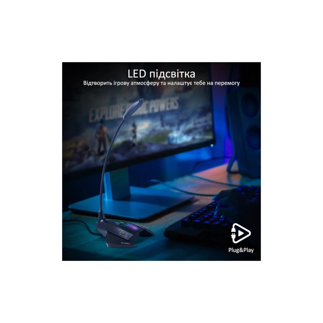Мікрофон Vertux VertuMic-1 LED USB Black (vertumic-1.black) - зображення 6