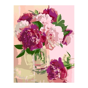 Картина по номерам Rosa Star Рожеві півонії 35х45 см (4823098514992) зображення 1