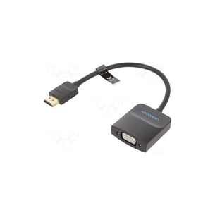 Перехідник HDMI M to VGA F 0.15m black Vention (42154) зображення 1