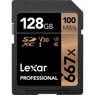 Карта пам'яті Lexar 128GB SDXC class 10 UHS-I U3 V30 667x Professional (LSD128B667) зображення 1