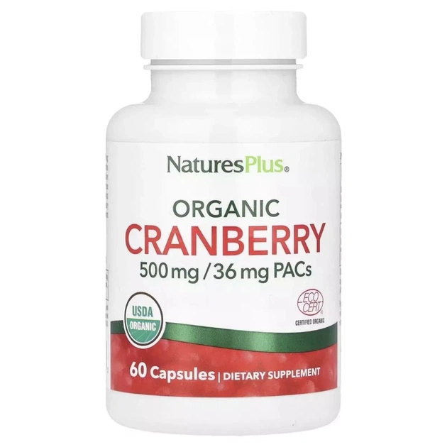 Вітамінно-мінеральний комплекс Natures Plus Журавлина органічна, 500 мг, Organic Cranberry, 60 капсул (NAP-39518) - зображення 1