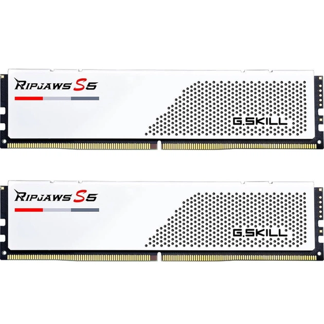 Модуль пам'яті для комп'ютера DDR5 32GB (2x16GB) 5600 MHz Ripjaws S5 Matte White G.Skill (F5-5600J3036D16GX2-RS5W) - изображение 1
