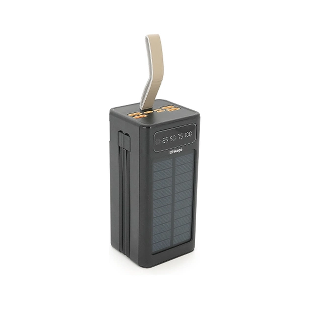 Батарея універсальна Linkage 50000mAh, Solar, 22.5W, cables Туре-С+Lighting, Black (LKP-47) - зображення 1